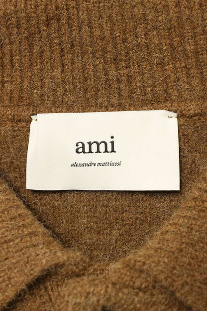 AMI 25AW Embroidered Polo Knit Sweater Brown Size XL