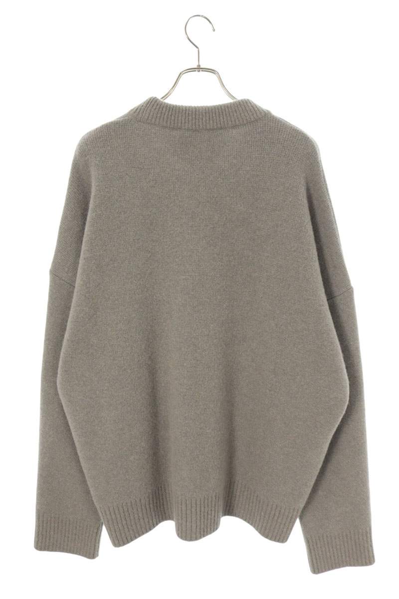 AMI 25AW Embroidered Knit Sweater Gray Size XL