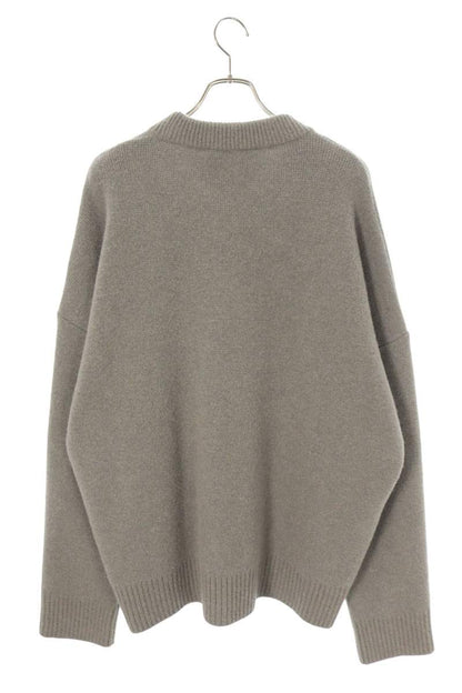 AMI 25AW Embroidered Knit Sweater Gray Size XL