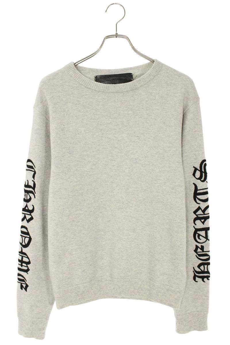Chrome Hearts Logo Embroidered Knit Sweater Gray V2 Size M