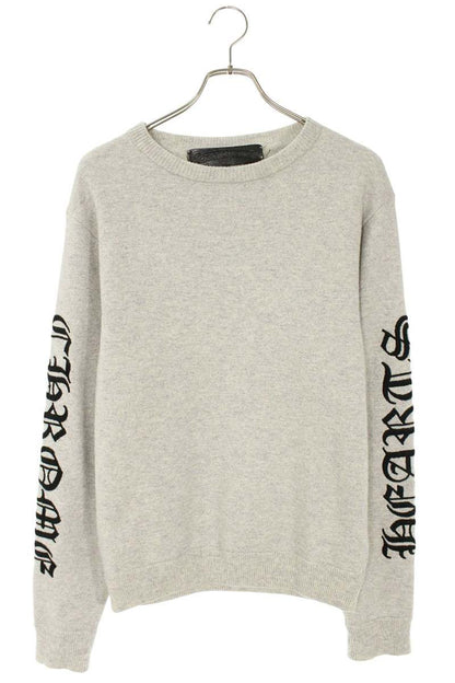 Chrome Hearts Logo Embroidered Knit Sweater Gray V2 Size M