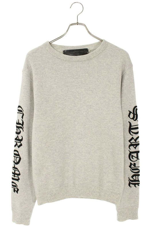 Chrome Hearts Logo Embroidered Knit Sweater Gray V2 Size M