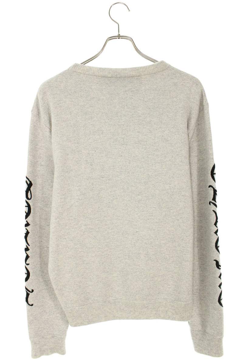 Chrome Hearts Logo Embroidered Knit Sweater Gray V2 Size M