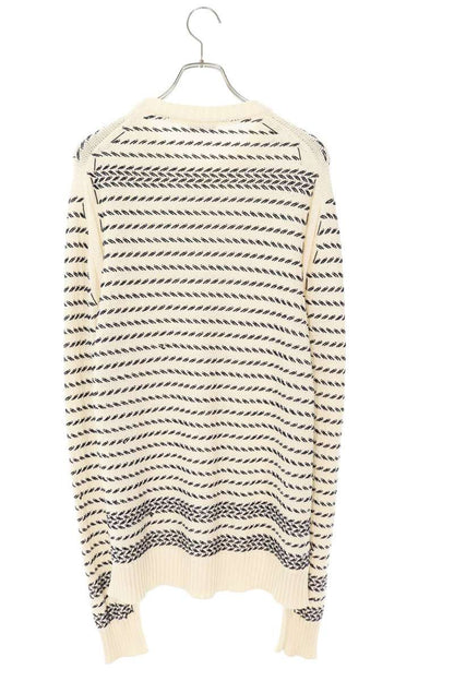 DIOR 21SS Logo Stripe Knit Off-White Navy Size L
