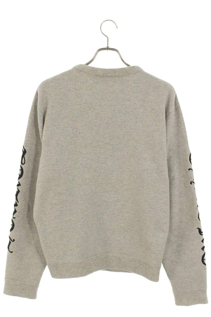 Chrome Hearts Logo Embroidered Knit Sweater Gray Size M