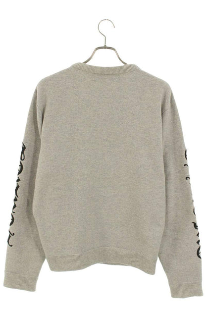 Chrome Hearts Logo Embroidered Knit Sweater Gray Size M