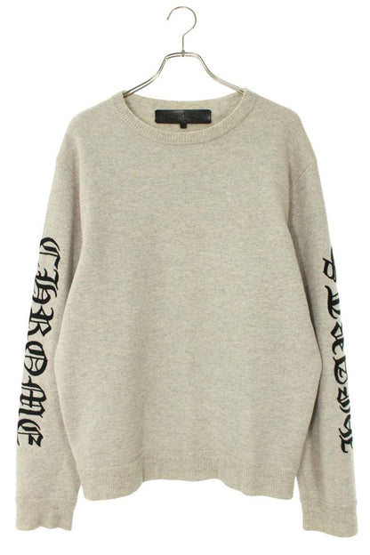 Chrome Hearts Sleeve Logo Embroidered Knit Gray Size L