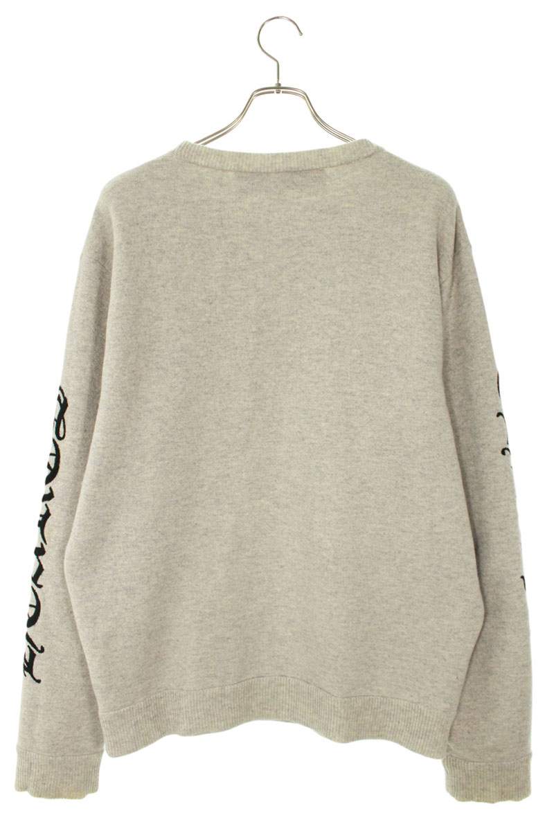 Chrome Hearts Sleeve Logo Embroidered Knit Gray Size L