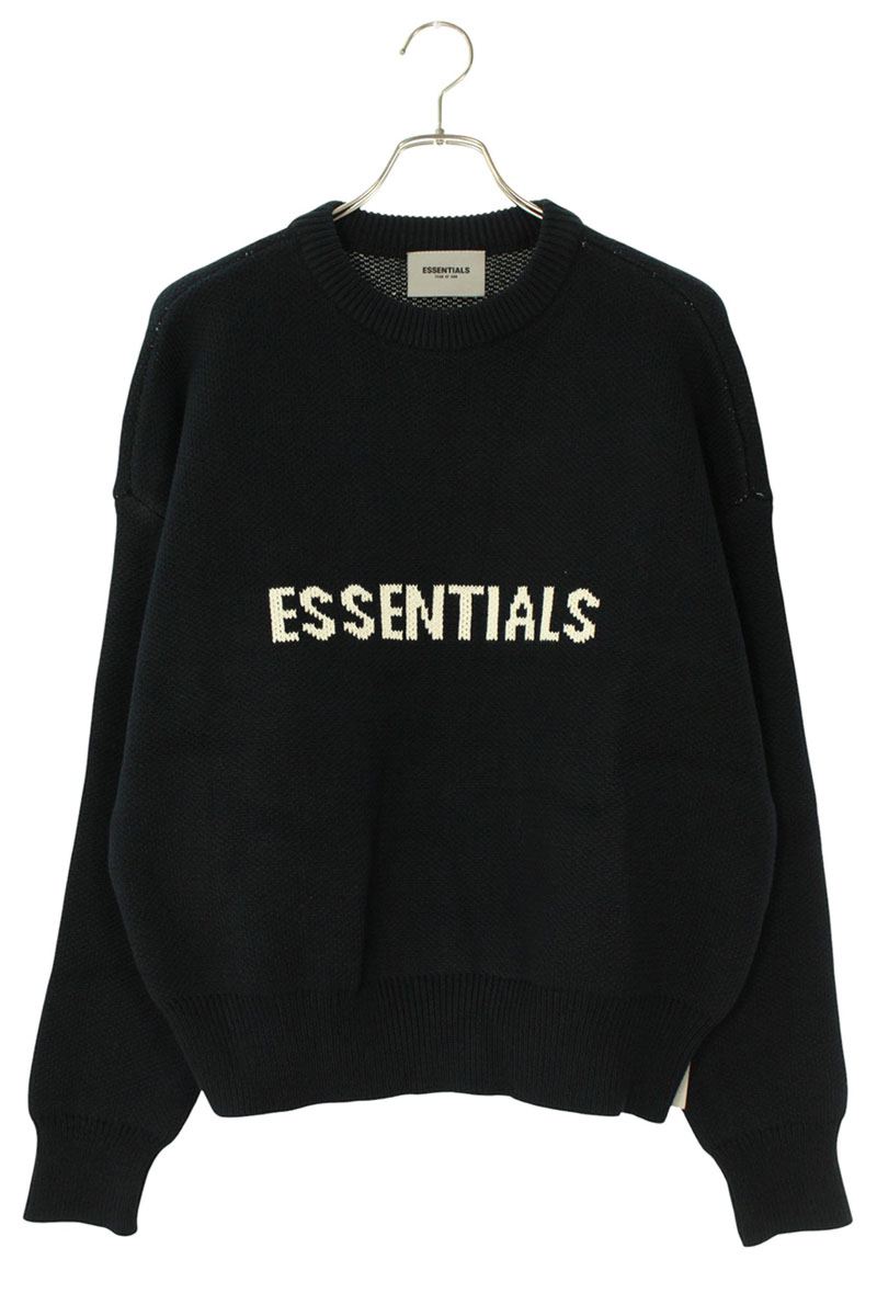 FOG ESSENTIALS Logo Crewneck Knit Sweater Black Size XS