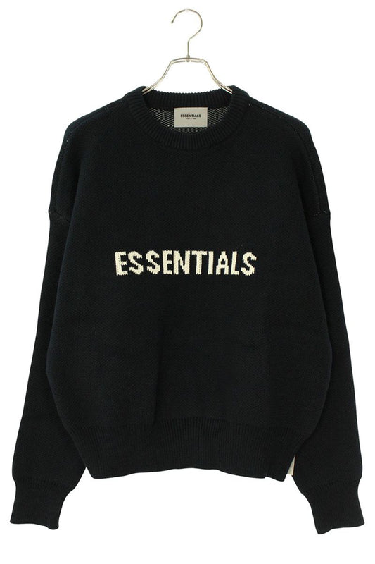FOG ESSENTIALS Logo Crewneck Knit Sweater Black Size XS