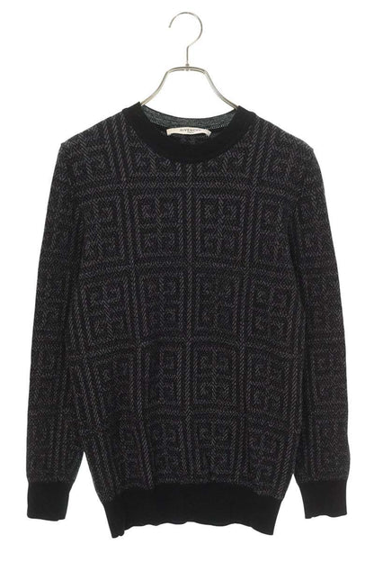 GIVENCHY Monogram Jacquard Wool Knit Gray Size S