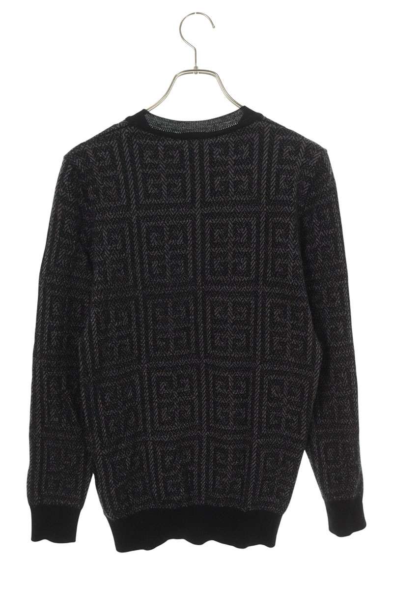 GIVENCHY Monogram Jacquard Wool Knit Gray Size S