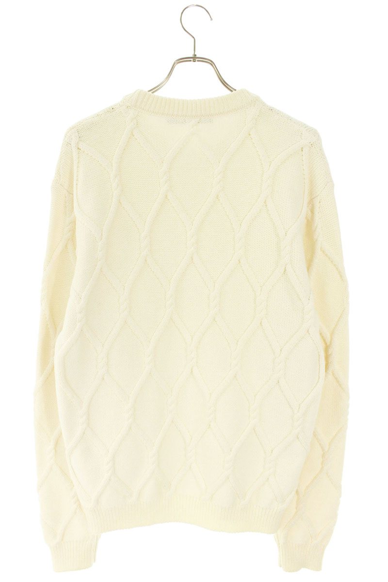 LOUISVUITTON Pearl Embellished Cable Knit White Size L