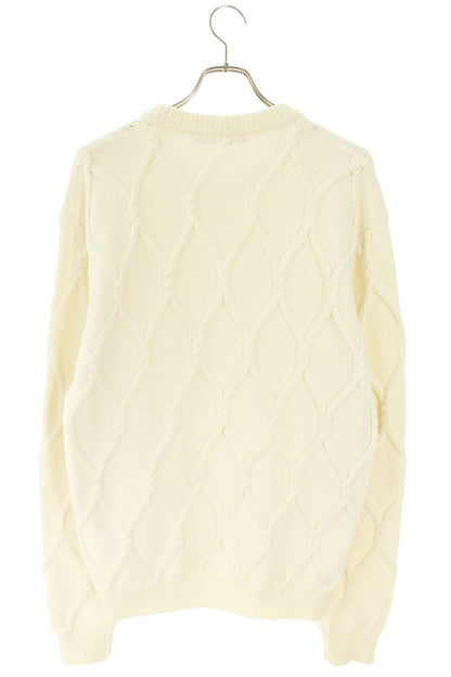 LOUISVUITTON Pearl Embellished Cable Knit White Size L