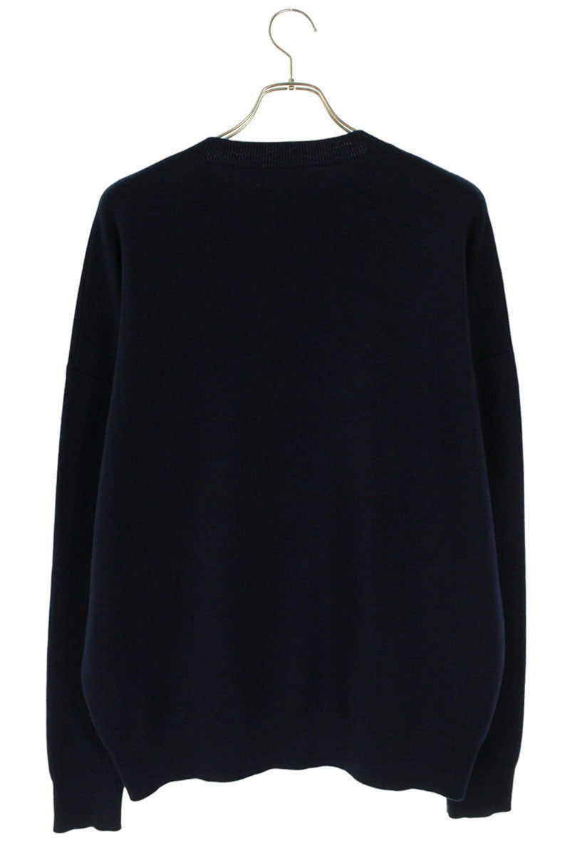 Loewe Logo Embroidered Crewneck Knit Sweater Blue x Blue Size S