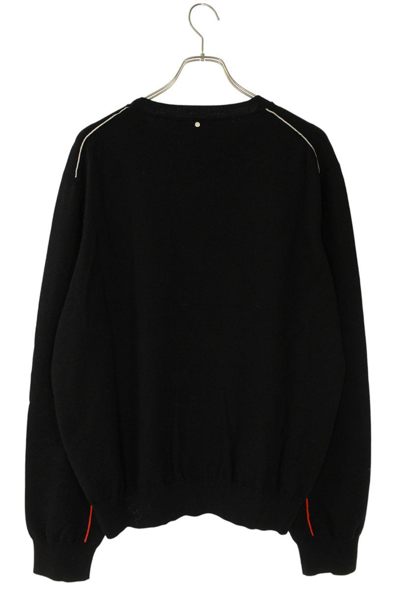 OAMC Stitch Design Wool Crewneck Knit Black Size XL