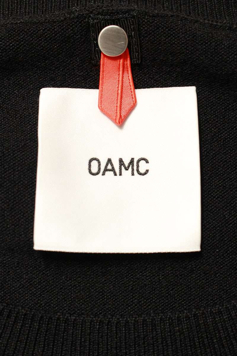 OAMC Stitch Design Wool Crewneck Knit Black Size XL
