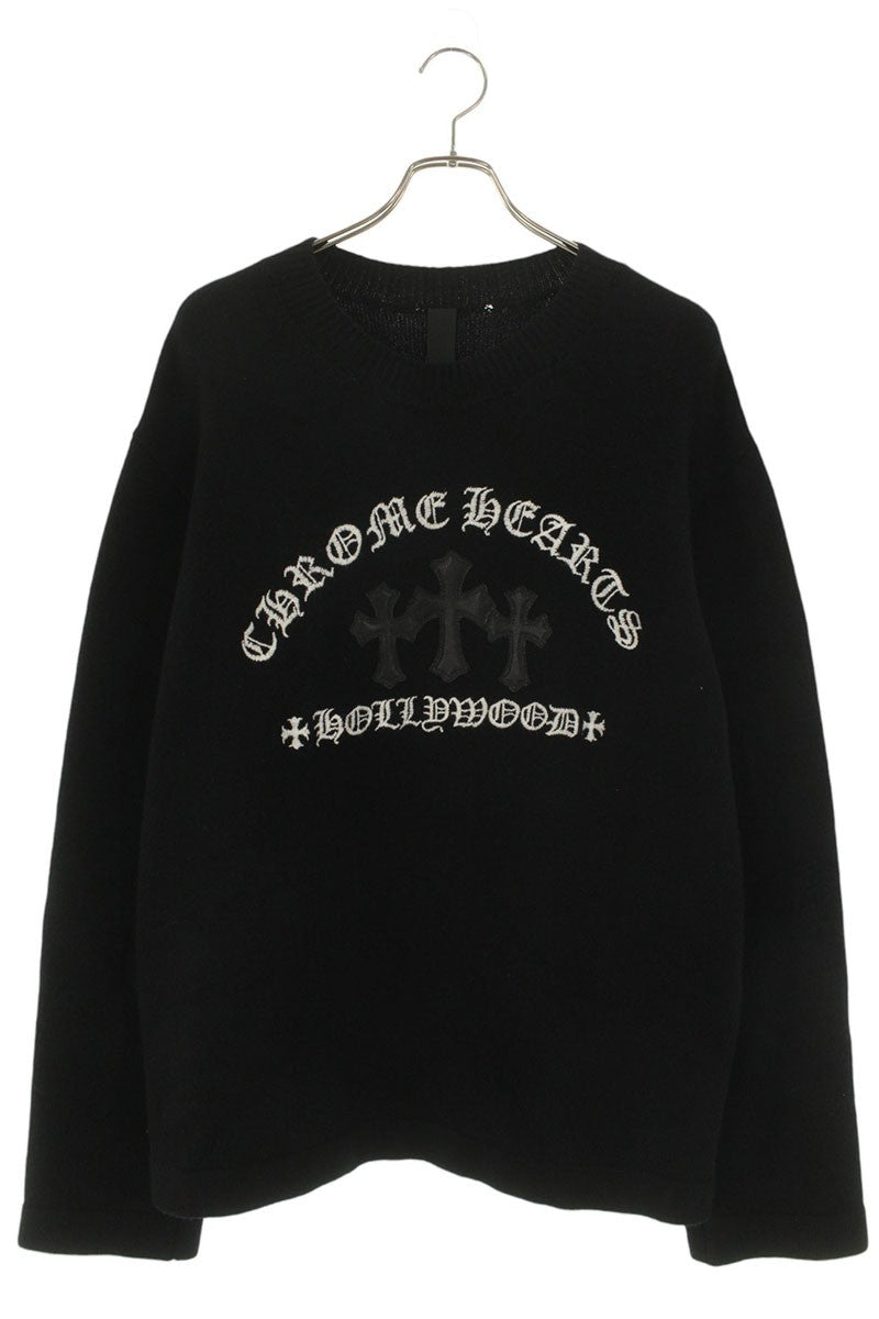 Chrome Hearts SAILIN ON CHSMR Logo Embroidered Knit Sweater Black Size M