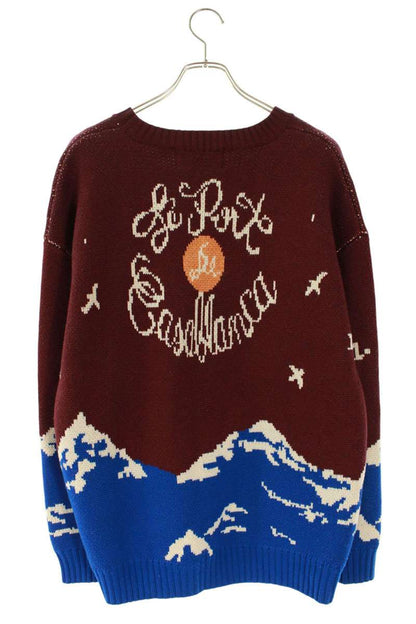 CASABLANCA All-Over Pattern Wool Knit Multi Size M