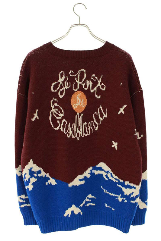 CASABLANCA All-Over Pattern Wool Knit Multi Size M