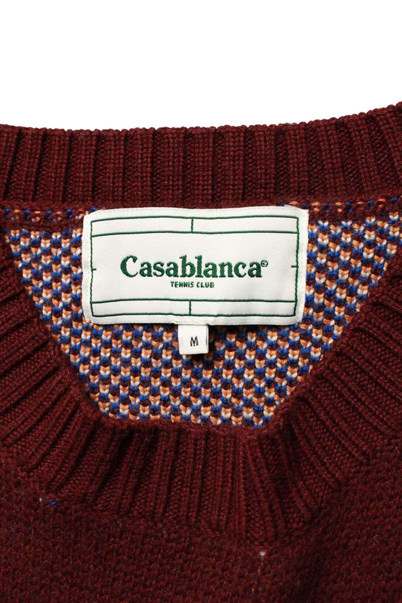 CASABLANCA All-Over Pattern Wool Knit Multi Size M
