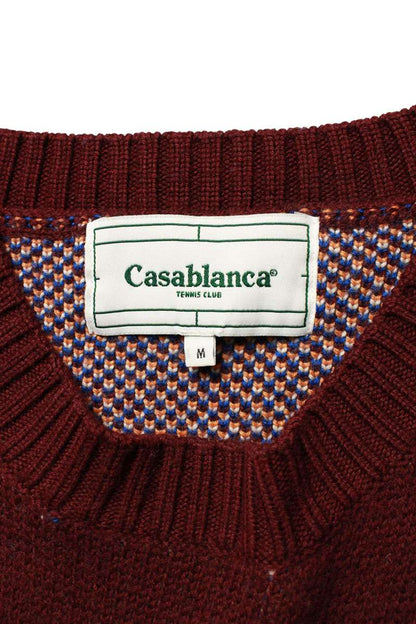 CASABLANCA All-Over Pattern Wool Knit Multi Size M