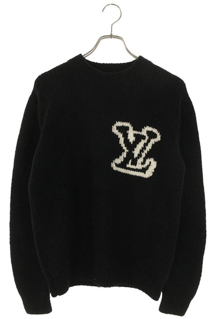 LOUISVUITTON 24SS Wool Blend Logo Crewneck Black Size S