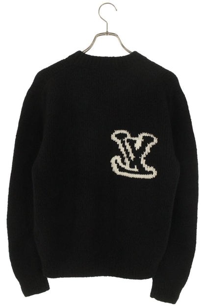 LOUISVUITTON 24SS Wool Blend Logo Crewneck Black Size S
