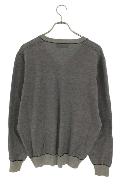 Brunello Cucinelli V-Neck Knit Sweater Gray Size 50