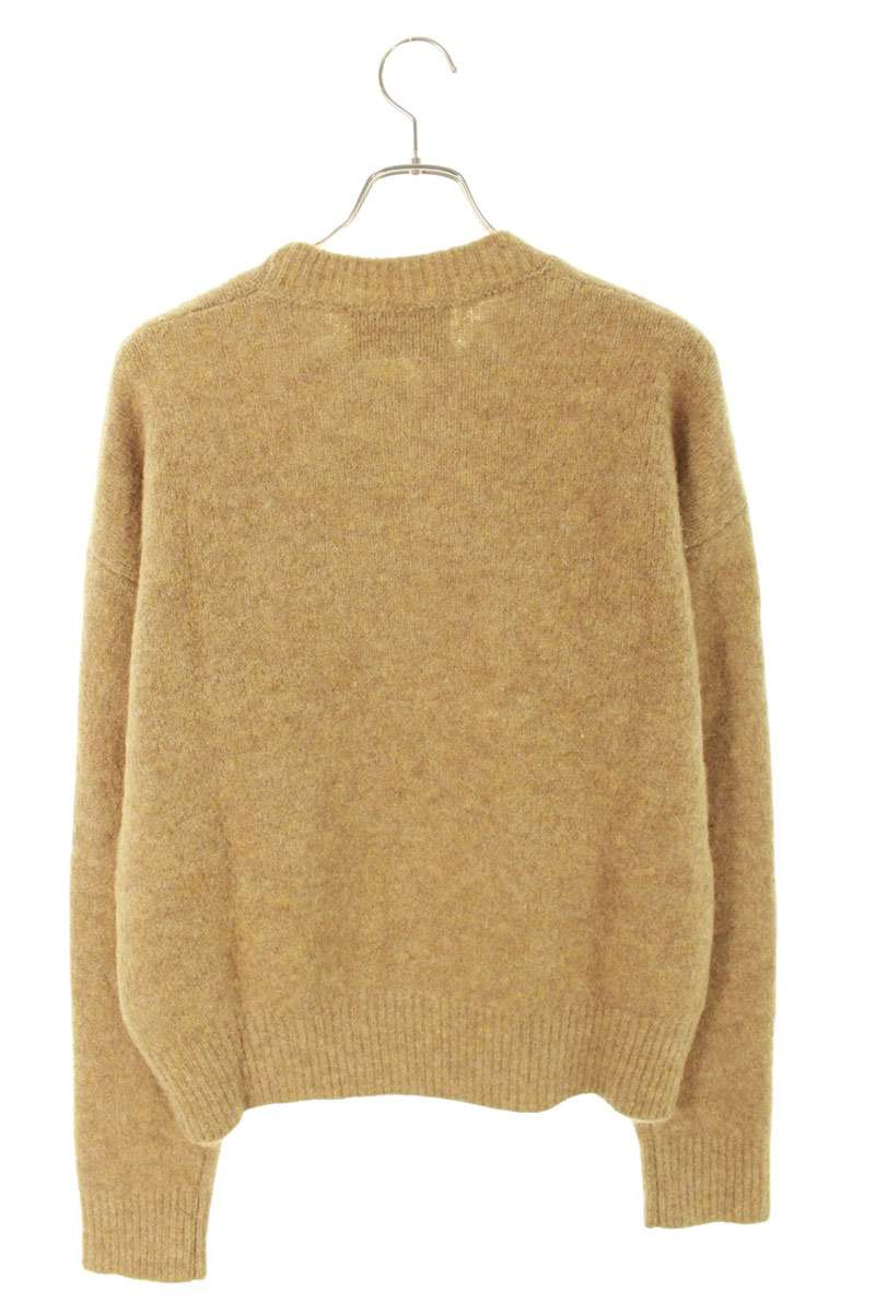 AMI 25AW Logo Embroidered Crewneck Knit Sweater Brown Size XL