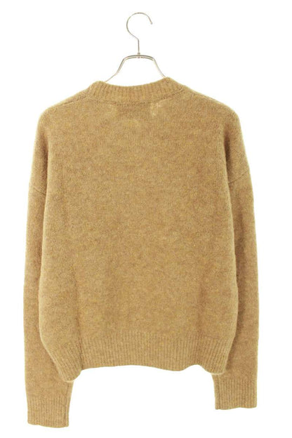 AMI 25AW Logo Embroidered Crewneck Knit Sweater Brown Size XL