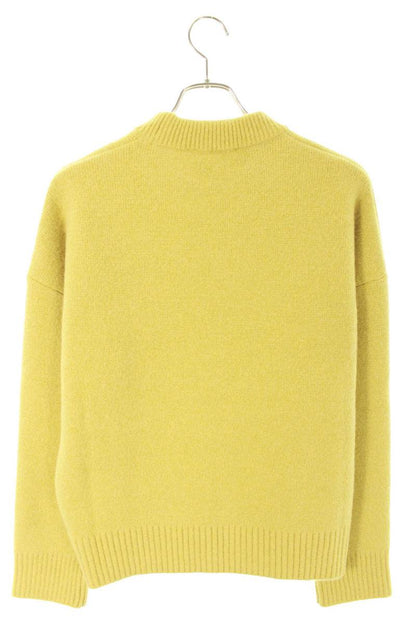 AMI 25AW Embroidered Crewneck Knit Sweater Yellow Size S