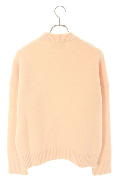 AMI 25AW Embroidered Crewneck Knit Sweater Pink Size S
