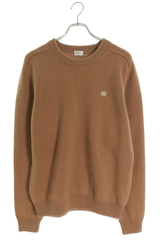 CELINE 25AW Cashmere Blend Crewneck Knit Brown Size M