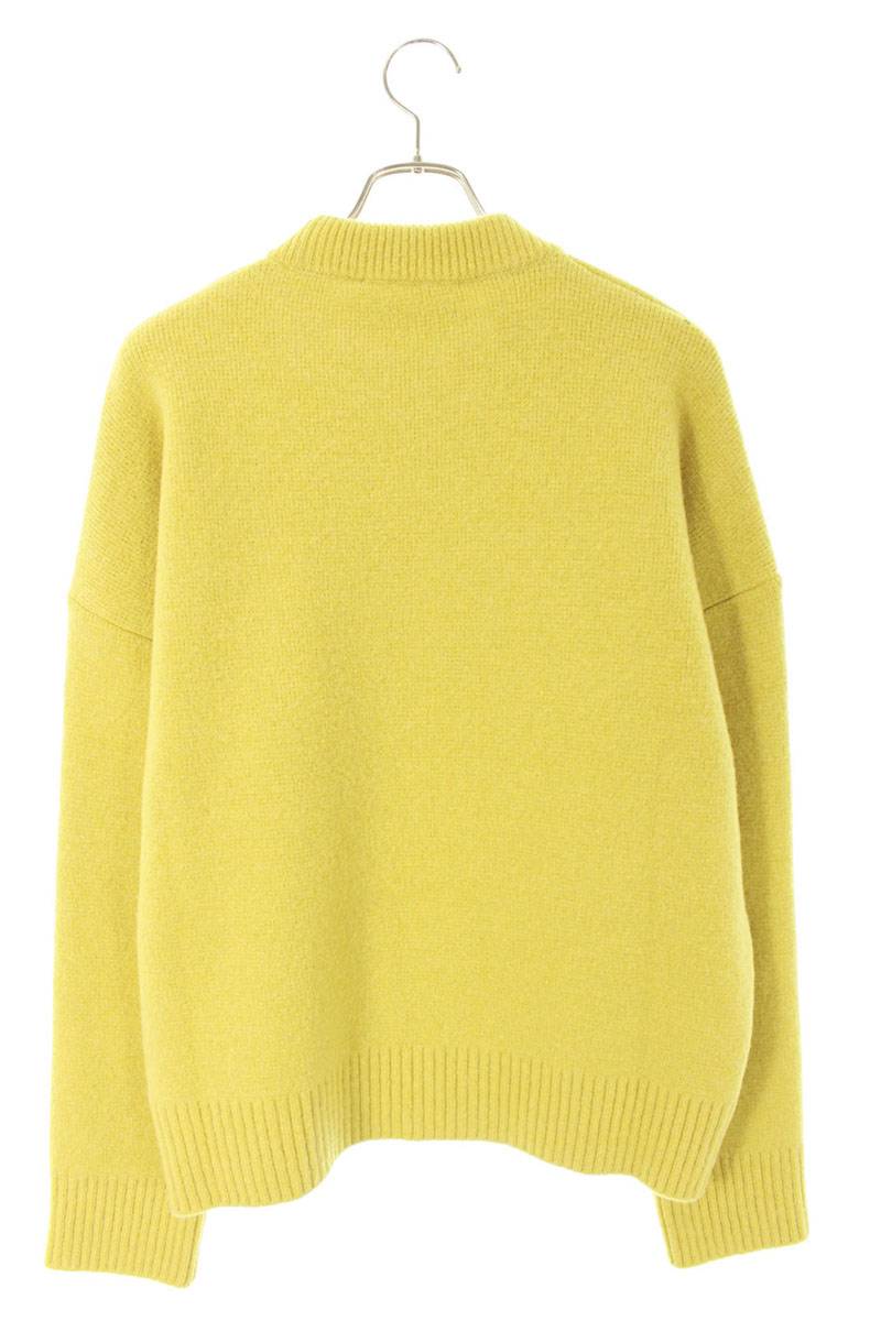 AMI 25AW Embroidered Crewneck Knit Sweater Yellow Size M