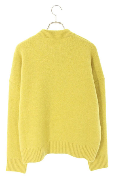 AMI 25AW Embroidered Crewneck Knit Sweater Yellow Size M