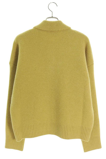 AMI 25AW Embroidered Polo Knit Sweater Yellow Size S