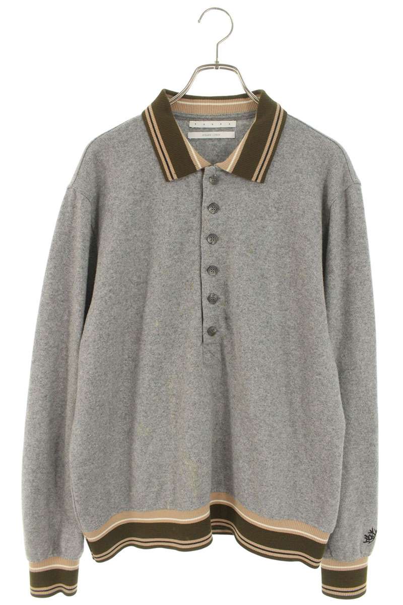RANRA 23AW Polo Collar Wool Knit Gray Size L
