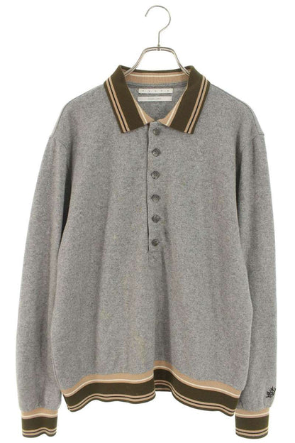 RANRA 23AW Polo Collar Wool Knit Gray Size L