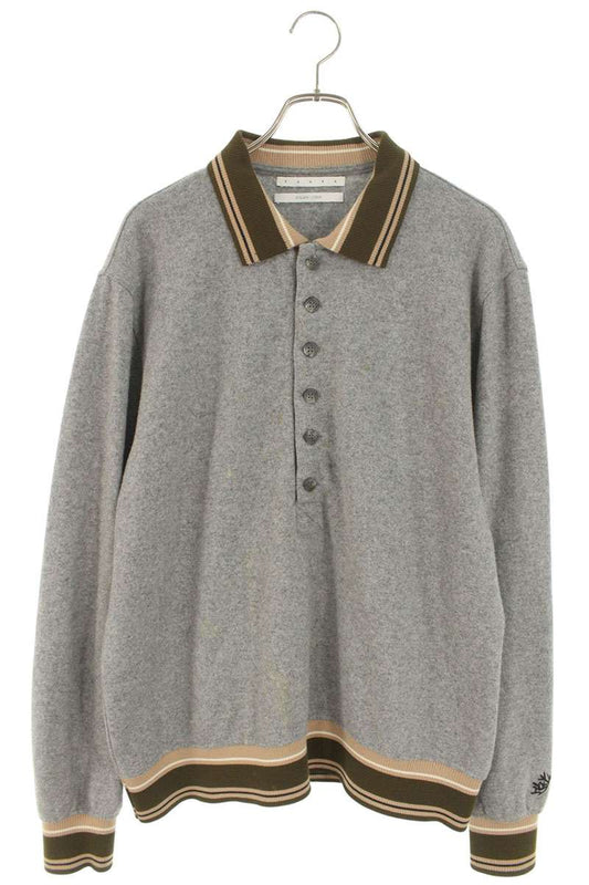 RANRA 23AW Polo Collar Wool Knit Gray Size L