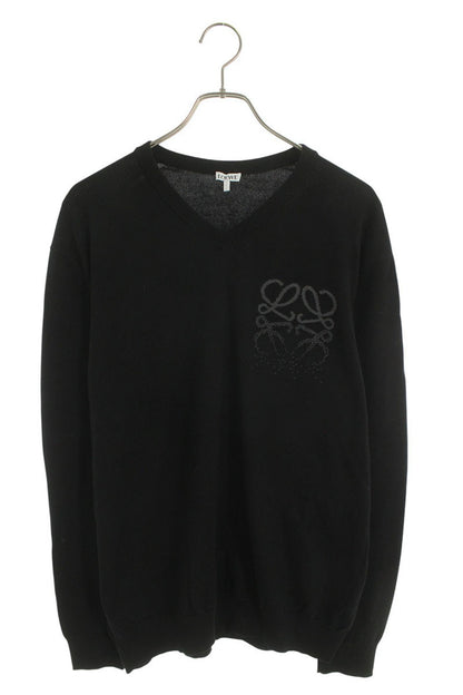 LOEWE Cashmere Blend Anagram Crewneck Knit Black Size XS