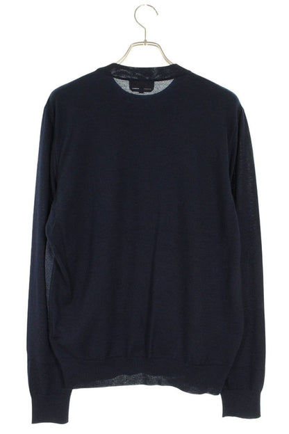 Hermes All-Over Print Cashmere Knit Sweater Blue Size L