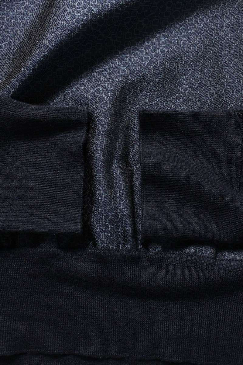 Hermes All-Over Print Cashmere Knit Sweater Blue Size L