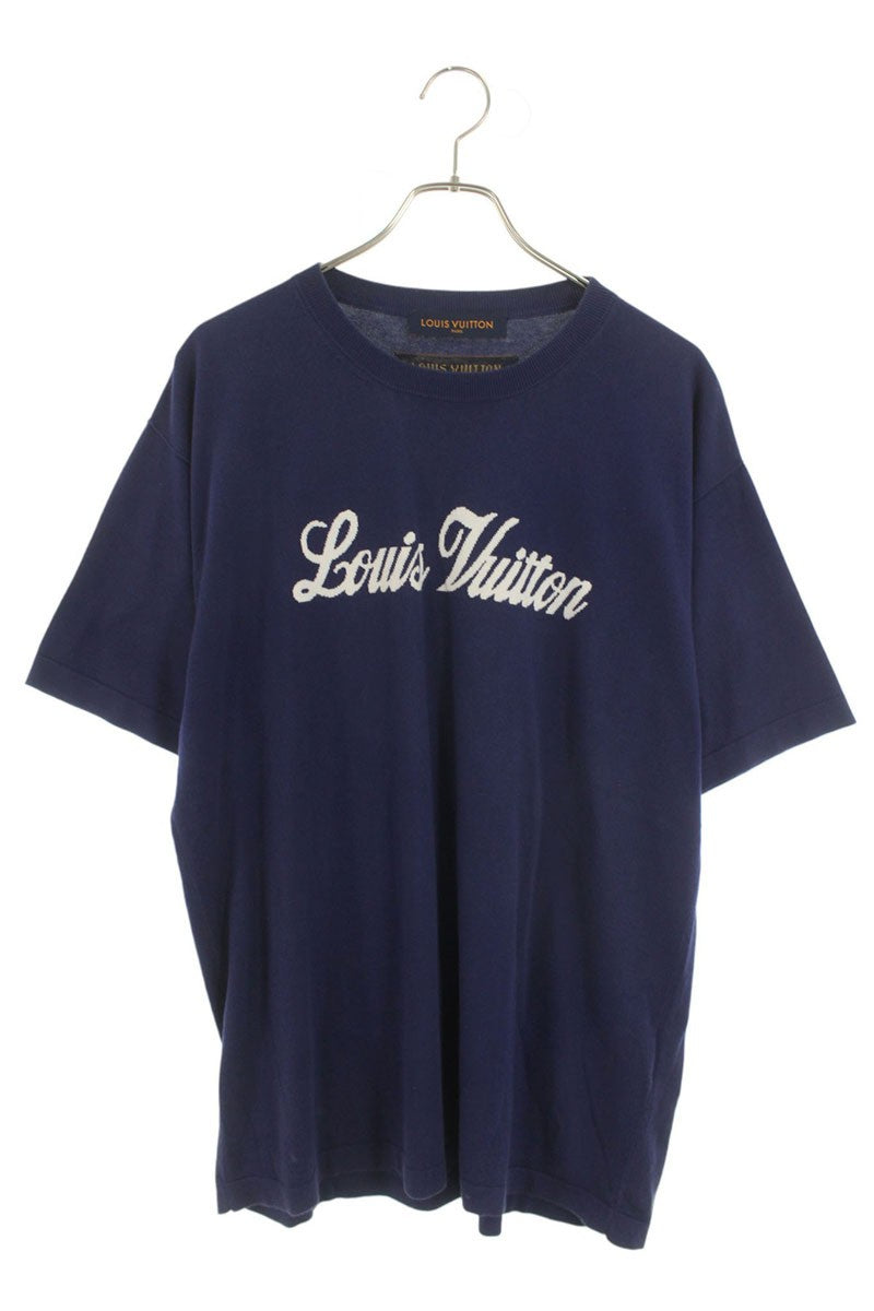 Louis Vuitton 22AW Graphic Logo Knit Sweater Blue Size L