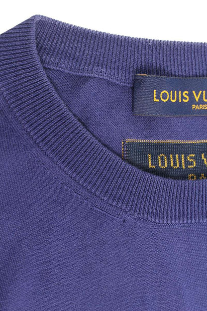 Louis Vuitton 22AW Graphic Logo Knit Sweater Blue Size L