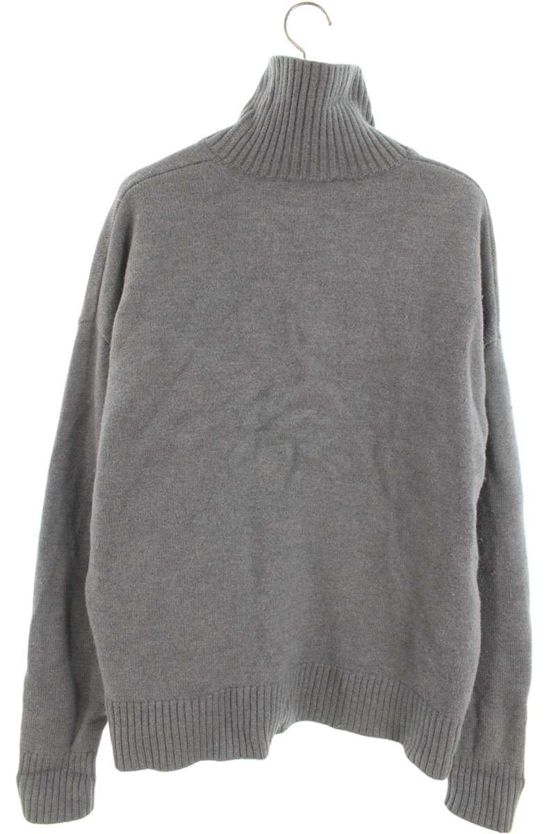AMI Logo High Neck Knit Sweater Gray Size M