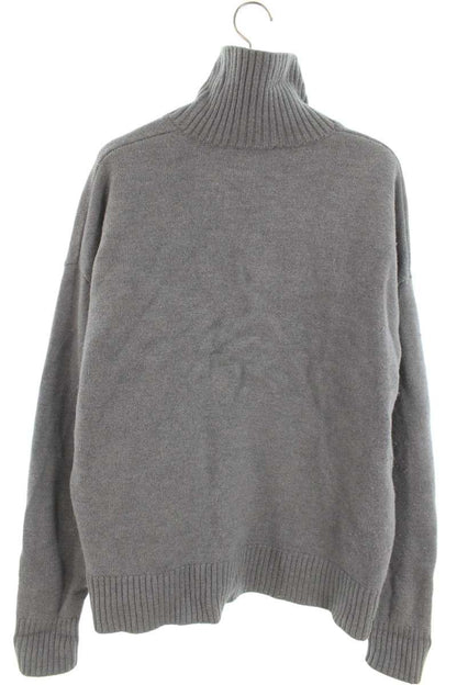 AMI Logo High Neck Knit Sweater Gray Size M