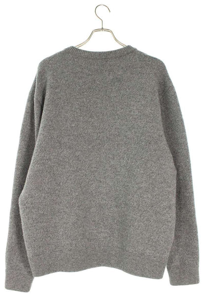 GUCCI 25SS Logo Wool Crewneck Knit Gray Size S