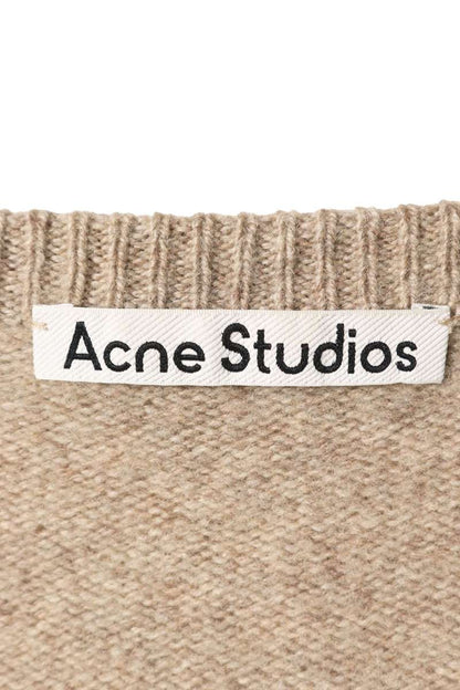ACNE STUDIOS Beige Wool Cashmere V-Neck Knit Size XXL