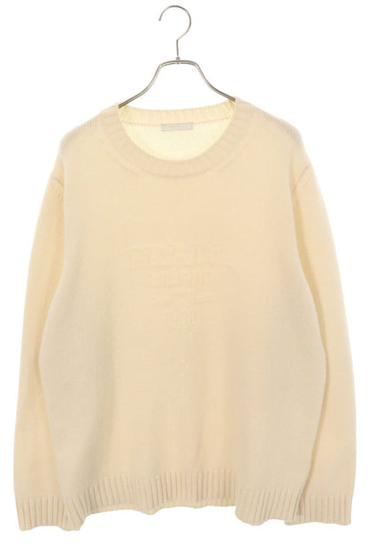 Prada Cashmere-Blend Logo Wool Knit Off-White Size XXL